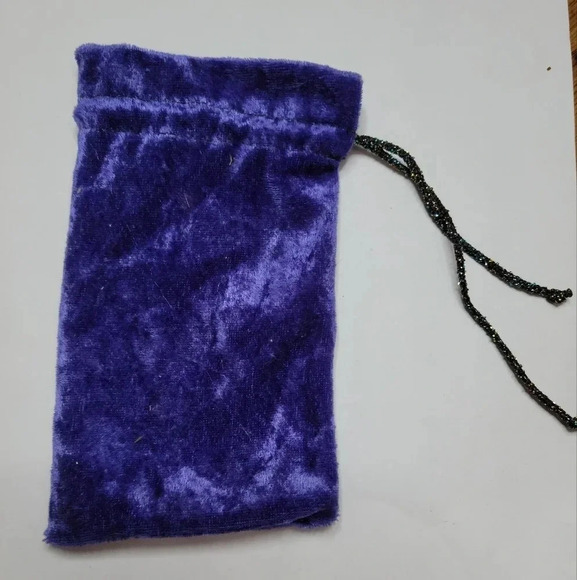 Purple velour handmade drawstring  pouch - Picture 3 of 3